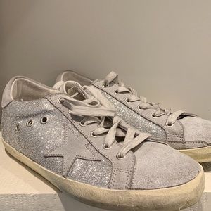 Golden Goose Silver Glitter Superstar Sneaker